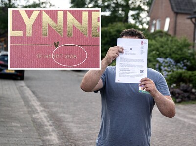 Lynne is al 2, nu is geboortekaartje bezorgd: heel dorp krijgt post uit 2024, tot verbazing van PostNL