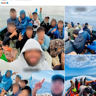 Golfje-Italiaanse vlag-hartje appt de smokkelaar de migrant in spe, en die snapt meteen: met een bootje vind ik in Italië eindelijk liefde en geluk