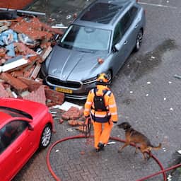 Video | Speurhond doorzoekt puinhopen na explosie in Amsterdam