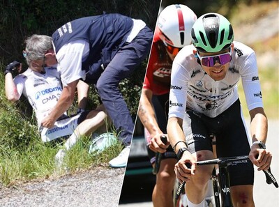 Toptalent Paul Seixas (19) gaat hard onderuit in laatste voorbereidingskoers voor Tour de France