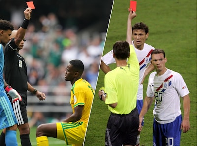 Drie rode kaarten bij openingsduel, Zuid-Afrika in voetsporen Oranje tijdens ‘Slag van Neurenberg’
