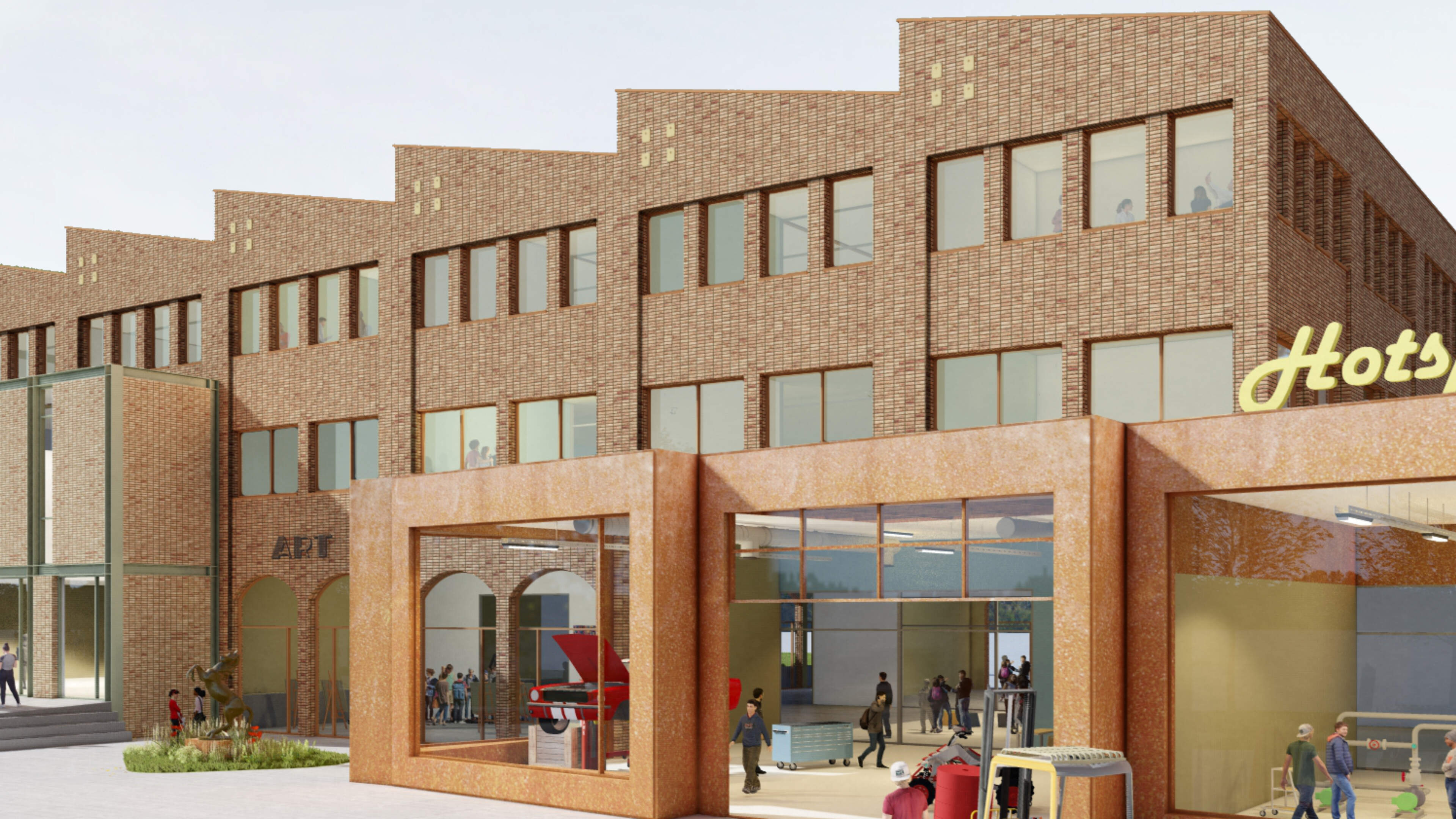 Nieuw Herlecollege ziet eruit als een fabriek, exacte locatie op mijnterrein Heerlen nog niet bekend