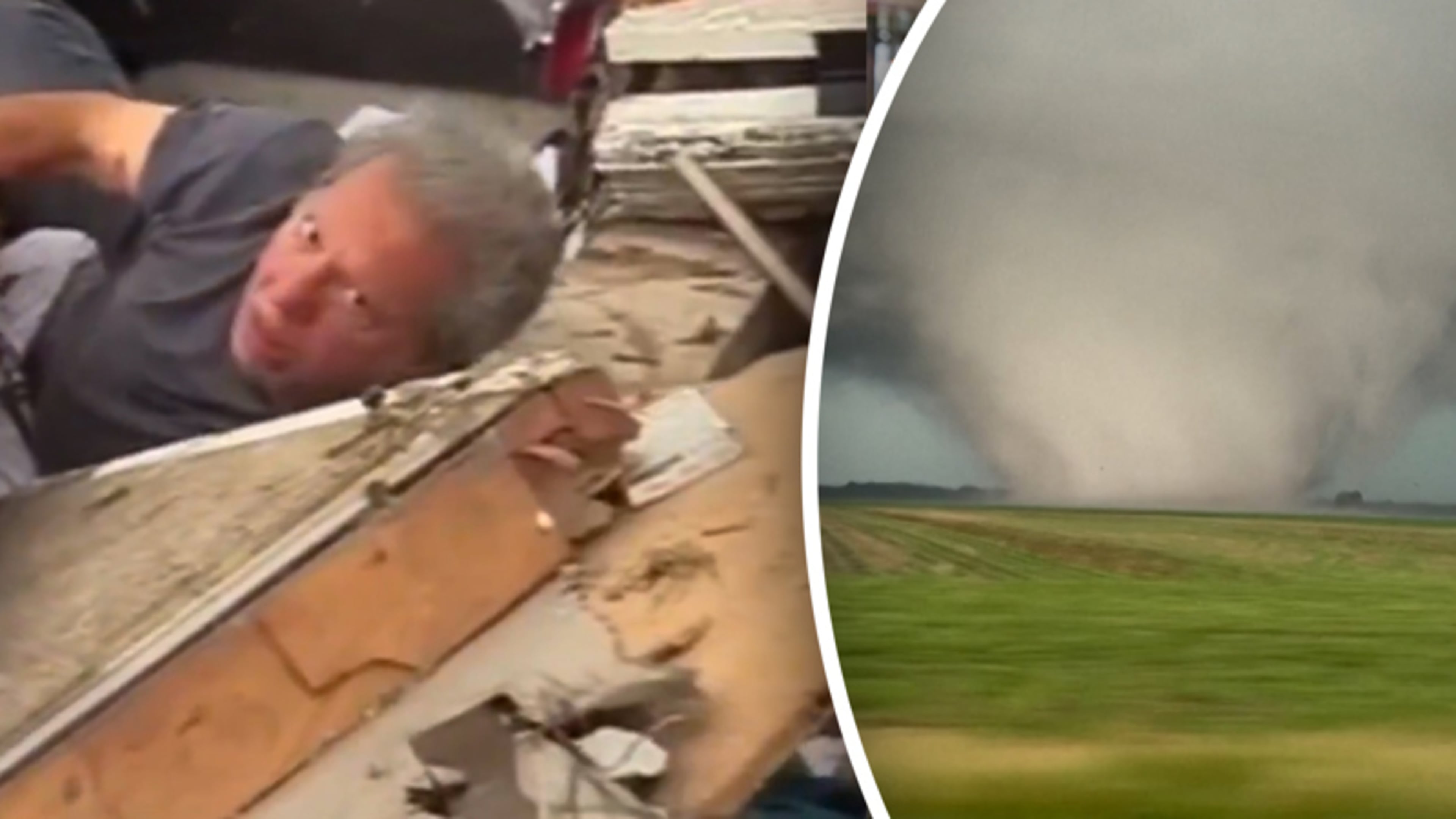 Heftige beelden: man wordt gered uit puin na tornado