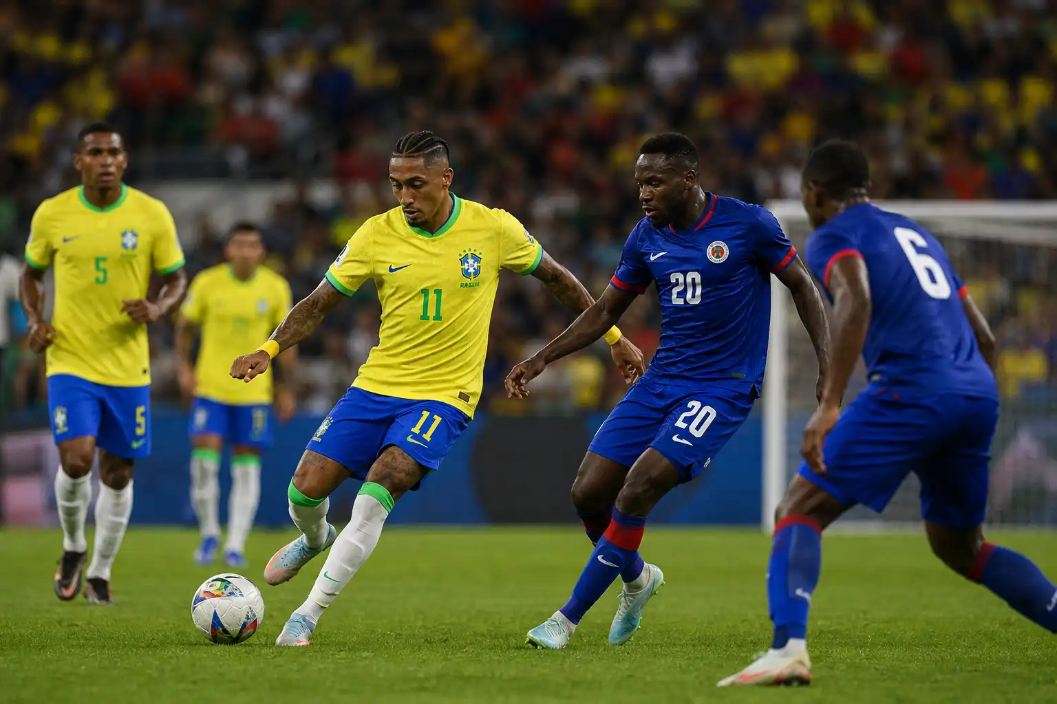 Brazilië rekent dankzij Matheus Cunha en Vínicius Júnior eenvoudig af met Haïti, maar zorgen om blessure Raphinha