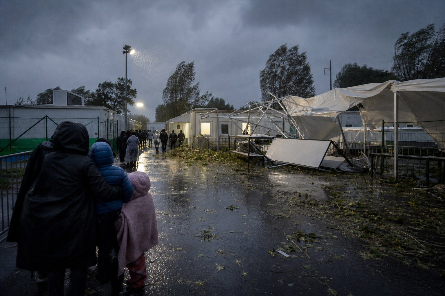 MiGreat: Zes mensen, onder wie kinderen, buiten tijdens noodweer in Ter Apel