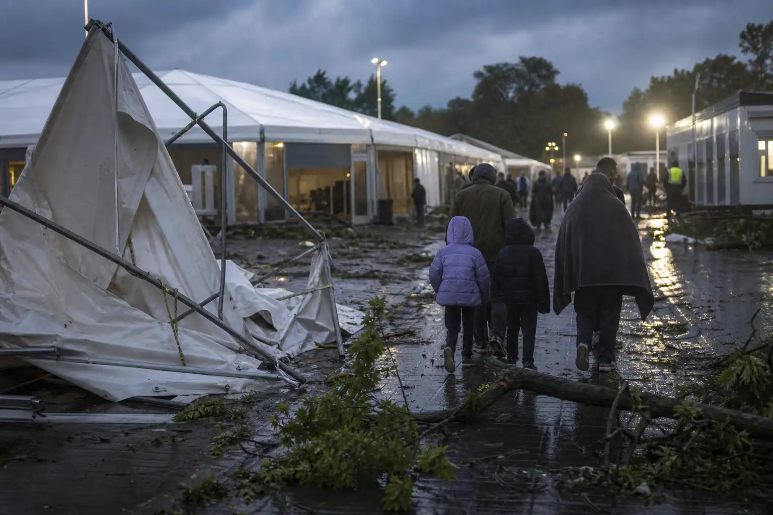 MiGreat: Zes mensen, onder wie kinderen, buiten tijdens noodweer in Ter Apel