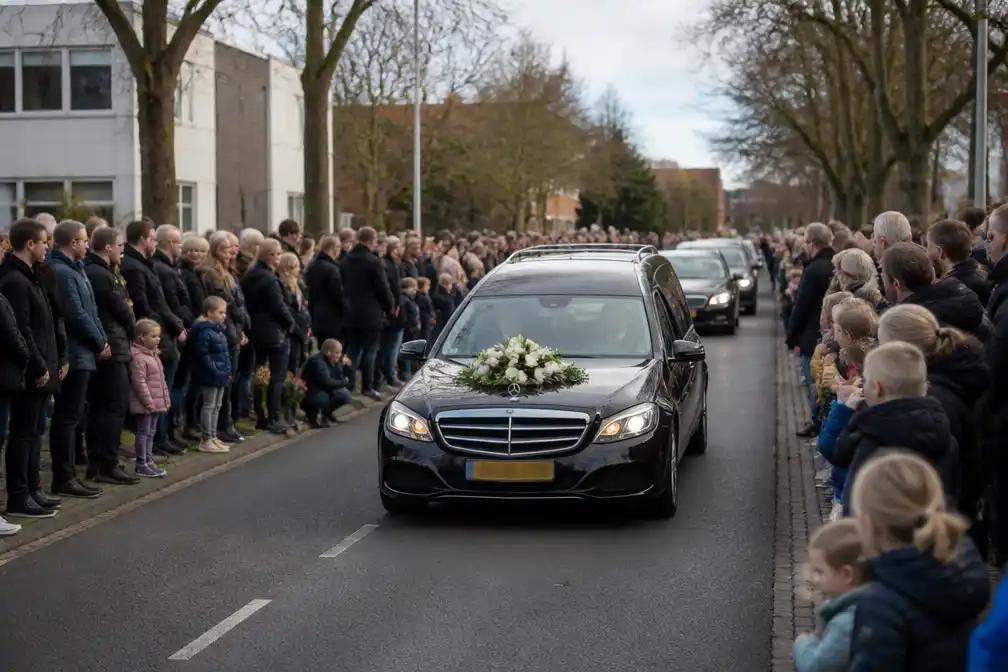 Honderden nemen in stilte afscheid van 5-jarige Jelte de Haan in Leeuwarden